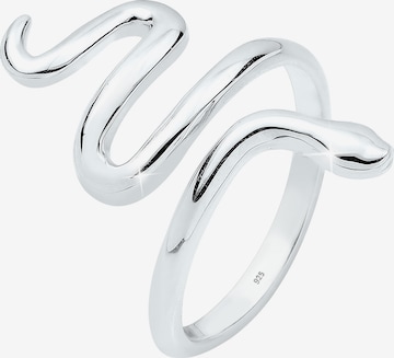 ELLI Ring 'Schlange' in Zilver: voorkant