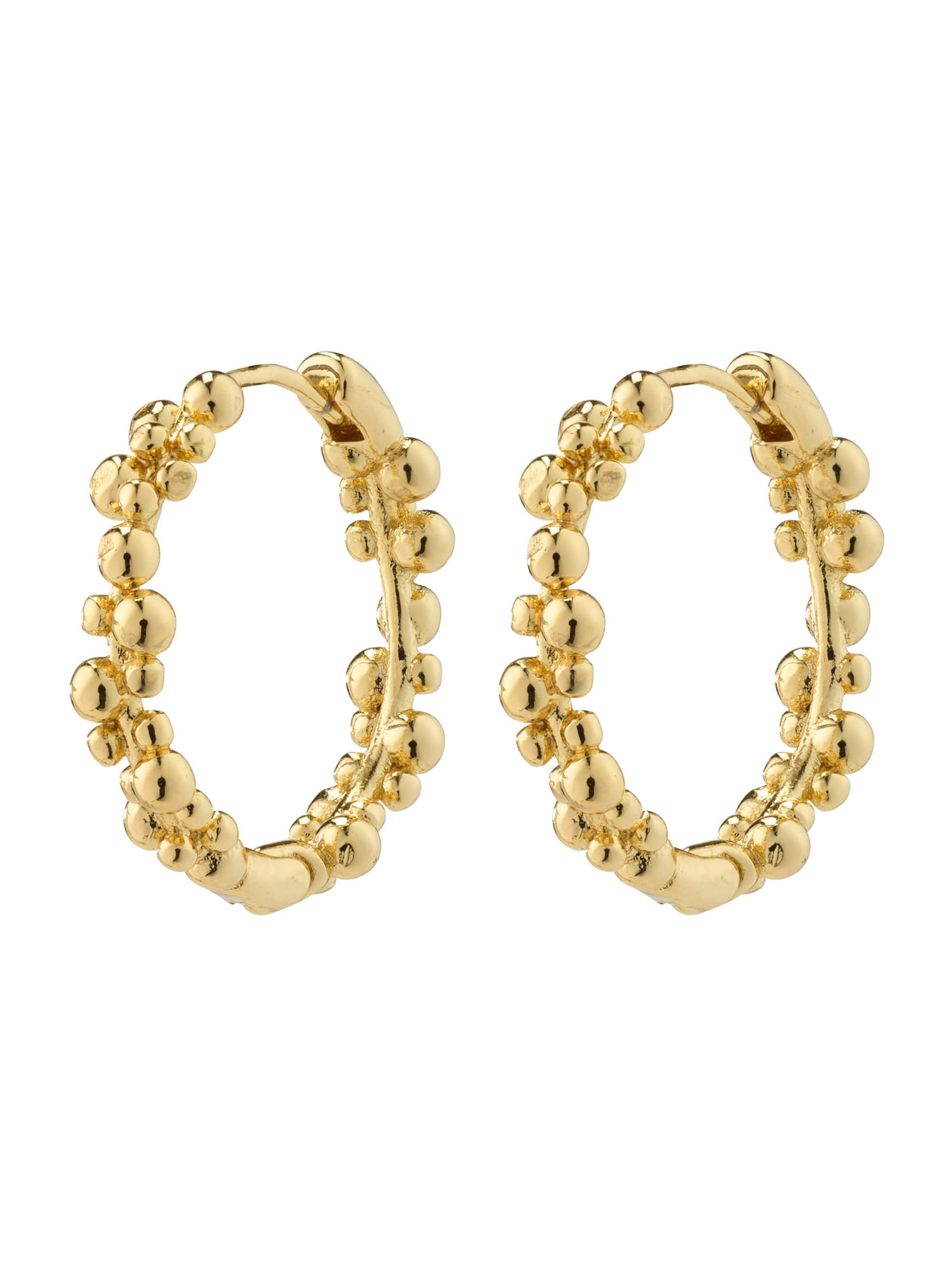 Pilgrim Náušnice 'Solidarity' – zlatá: přední strana