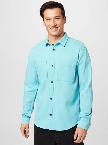 Coupe regular Chemise TOM TAILOR DENIM en bleu : devant