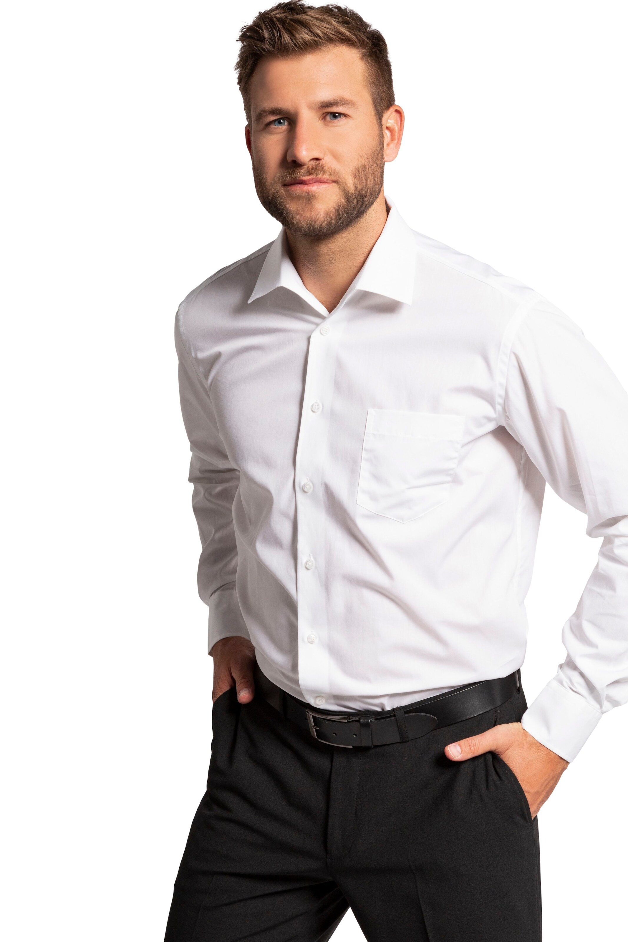 JP1880 Comfort Fit Hemd in Weiß: Vorderseite