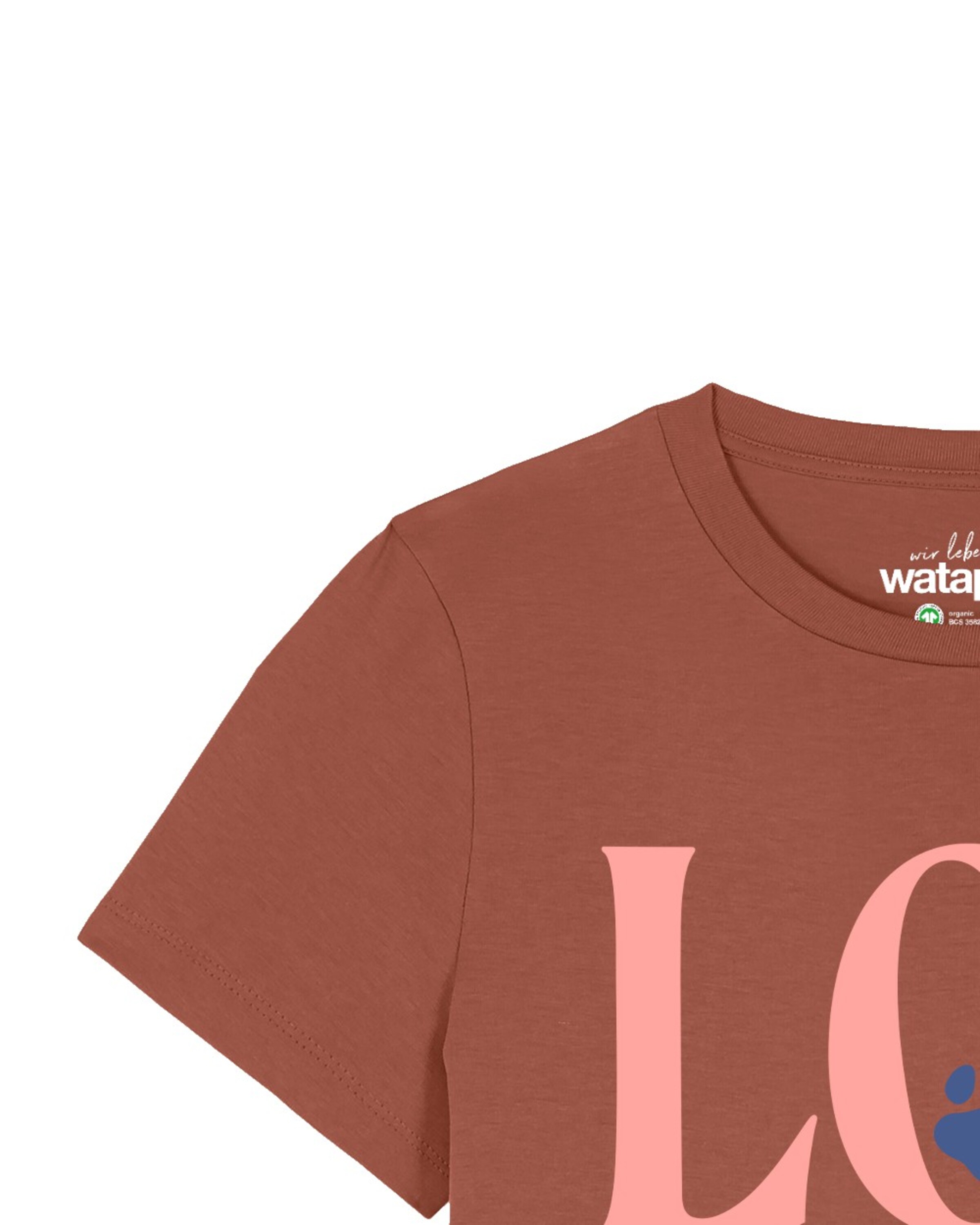 T-shirt 'Pfotenliebe' Watapparel en orange