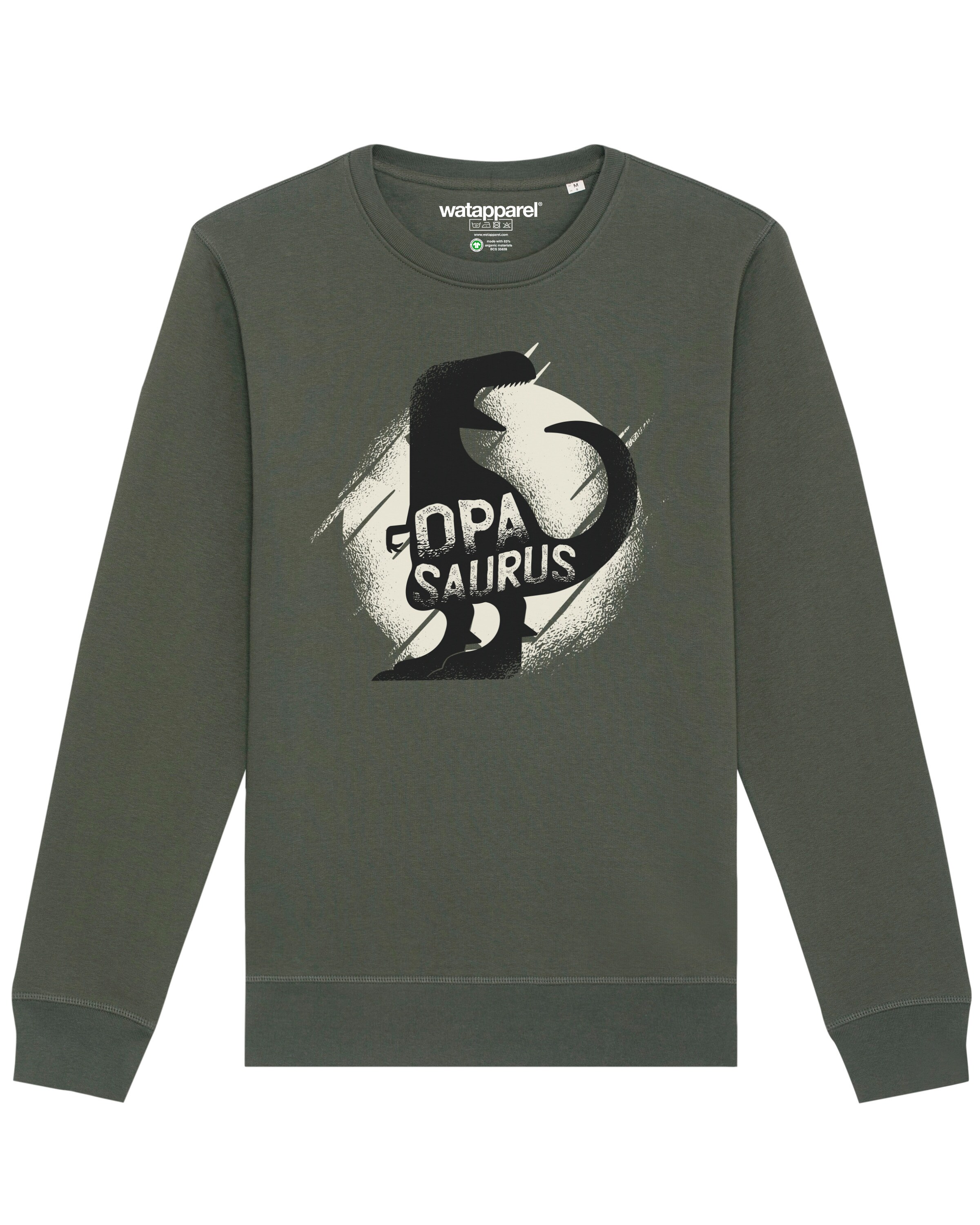 Sweat-shirt ' Opasaurus ' Watapparel en vert : devant