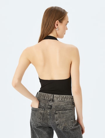 Koton Shirt Bodysuit in Black
