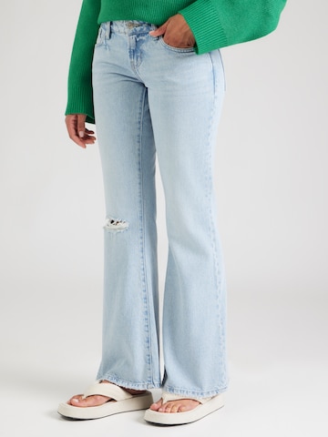 Gina Tricot Flared Jeans in Blauw: voorkant