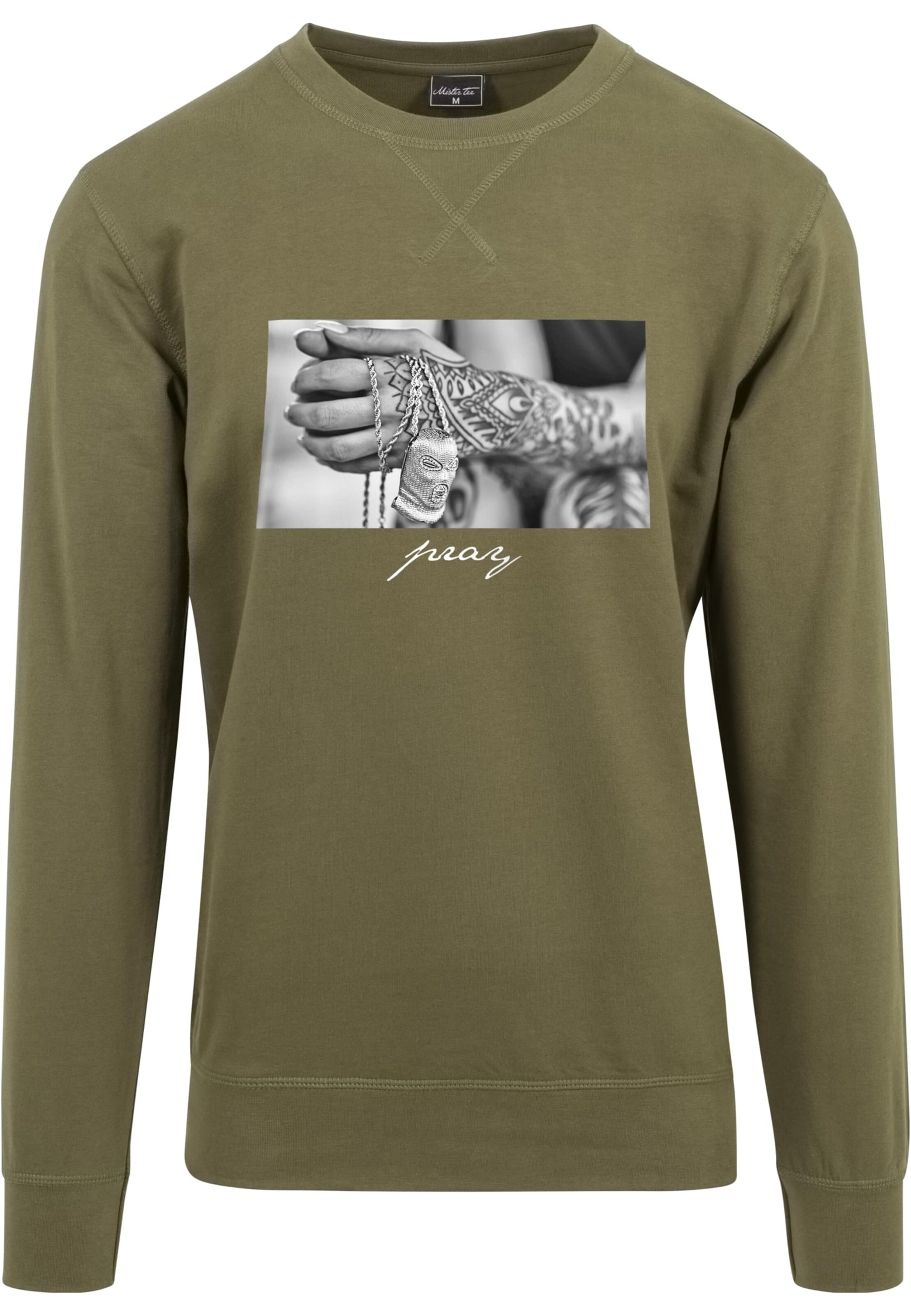 MT Men Sweatshirt 'Pray 2.0' in Grün: Vorderseite