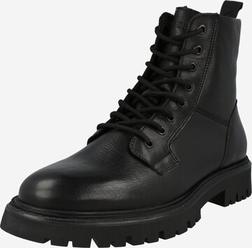 Les Deux Veterboots 'TATUM' in Zwart: voorkant