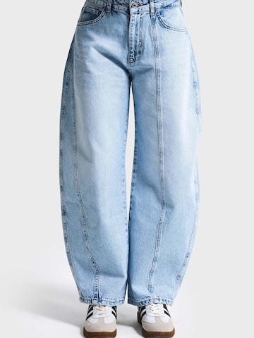 IT'S BASIC Vat Jeans 'BARREL BALLOON MID RISE JEANS' in Blauw