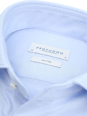 Profuomo Slim fit Button Up Shirt 'Knitted' in Blue