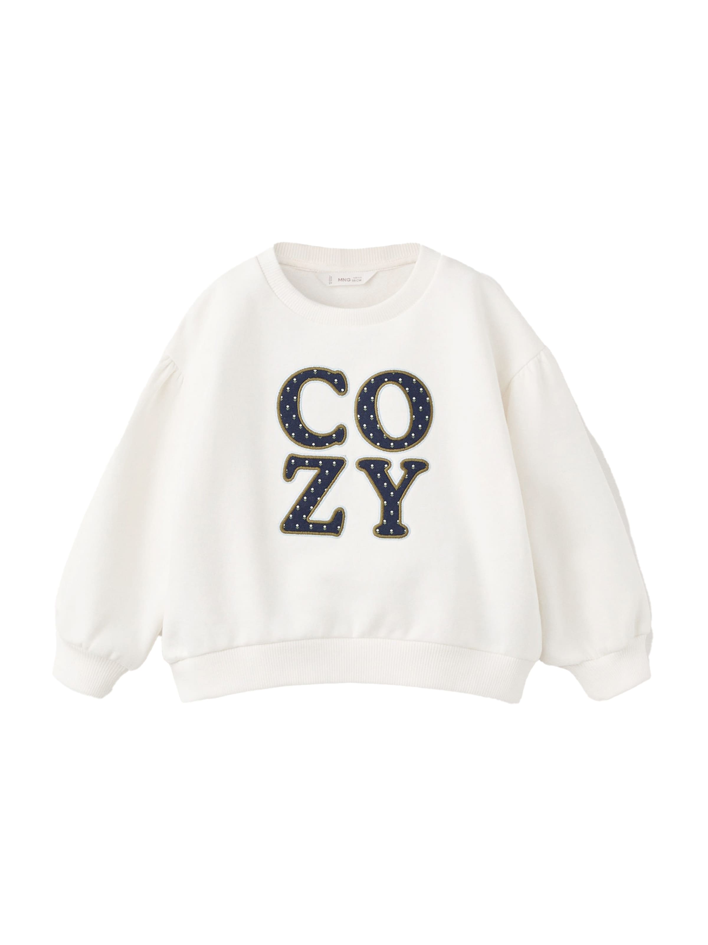 MANGO KIDS Суичър 'COZY' в бяло: отпред