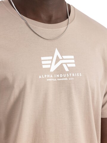 ALPHA INDUSTRIES Shirt 'Basic Mid Logo'‌‌‌‌‌‌ in Beige