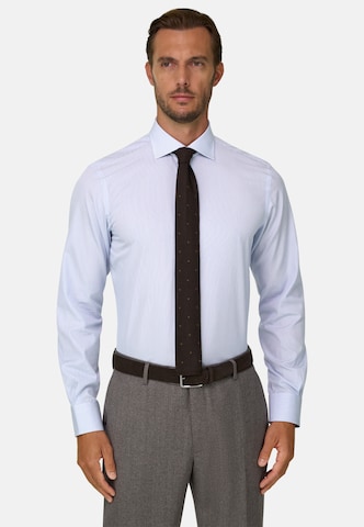 Coupe regular Chemise Boggi Milano en bleu : devant