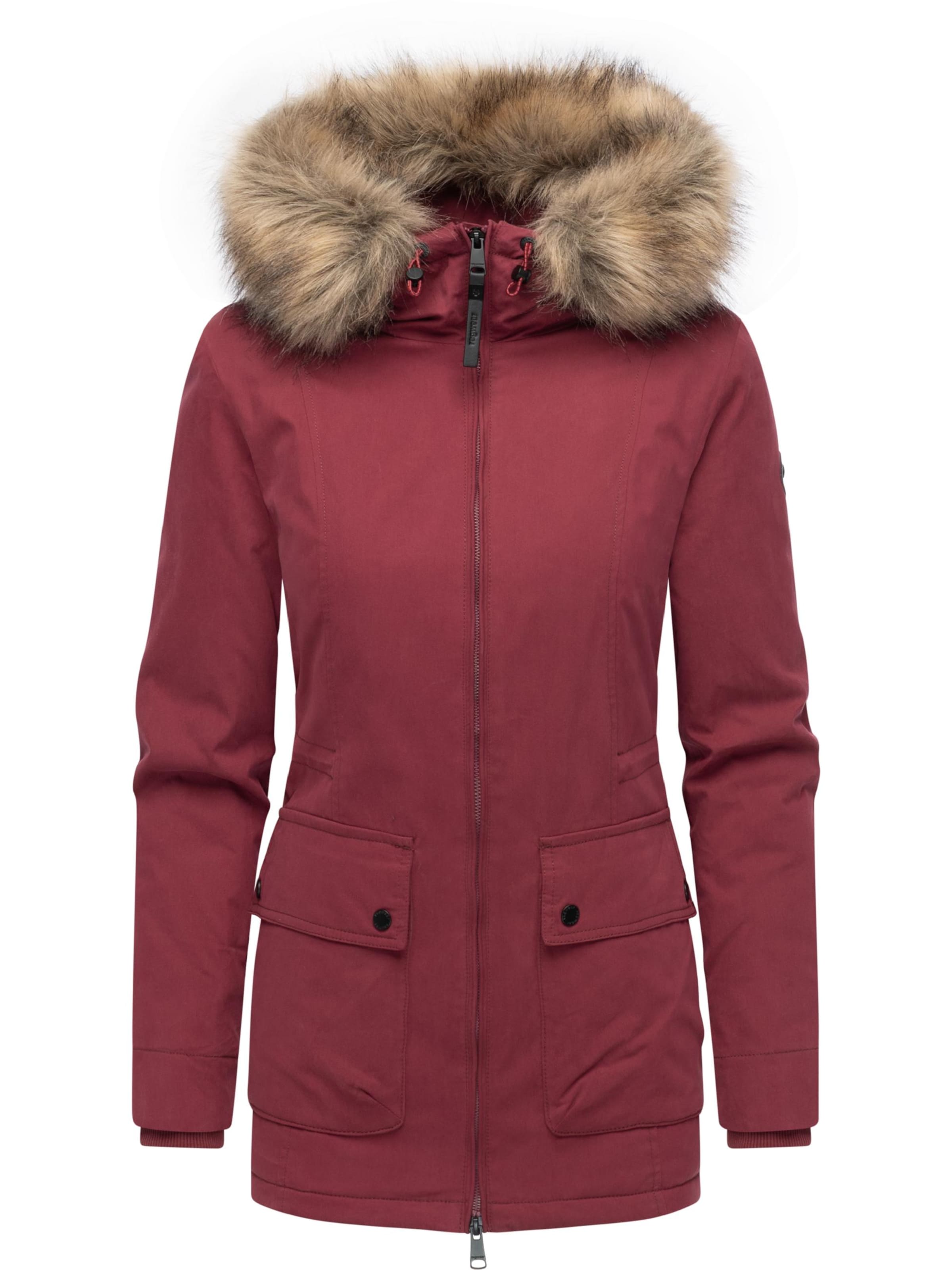 Ragwear Wintermantel &#x27;Monadetta Youmodo&#x27; in Rood: voorkant