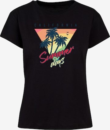 T-shirt 'California Palmen Retro' F4NT4STIC en noir : devant
