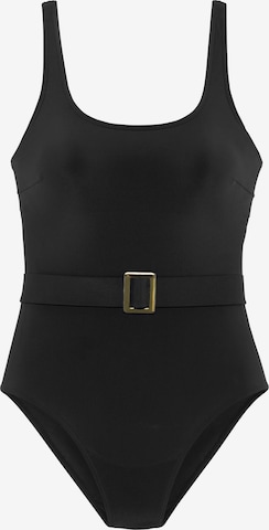 LASCANA Bustier Badeanzug in Schwarz: predná strana