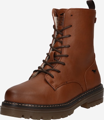 MUSTANG Lace-Up Ankle Boots in Brown: front