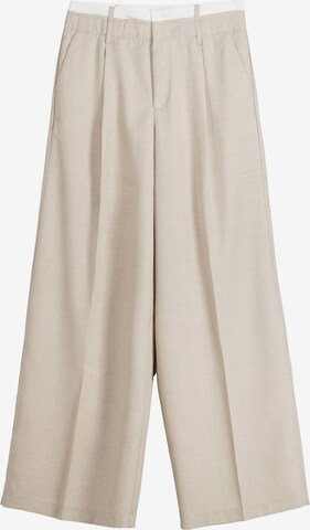 Bershka Wide Leg Hose in Beige: predná strana