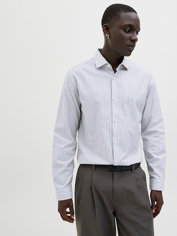 JACK & JONES Slim fit Button Up Shirt 'JPRBLAPARKER' in White