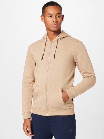 Only & Sons Regular fit Zip-Up Hoodie 'CERES' in Beige: front