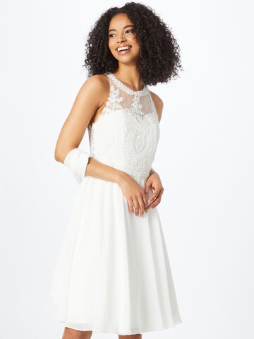 mascara Cocktail Dress in White: front