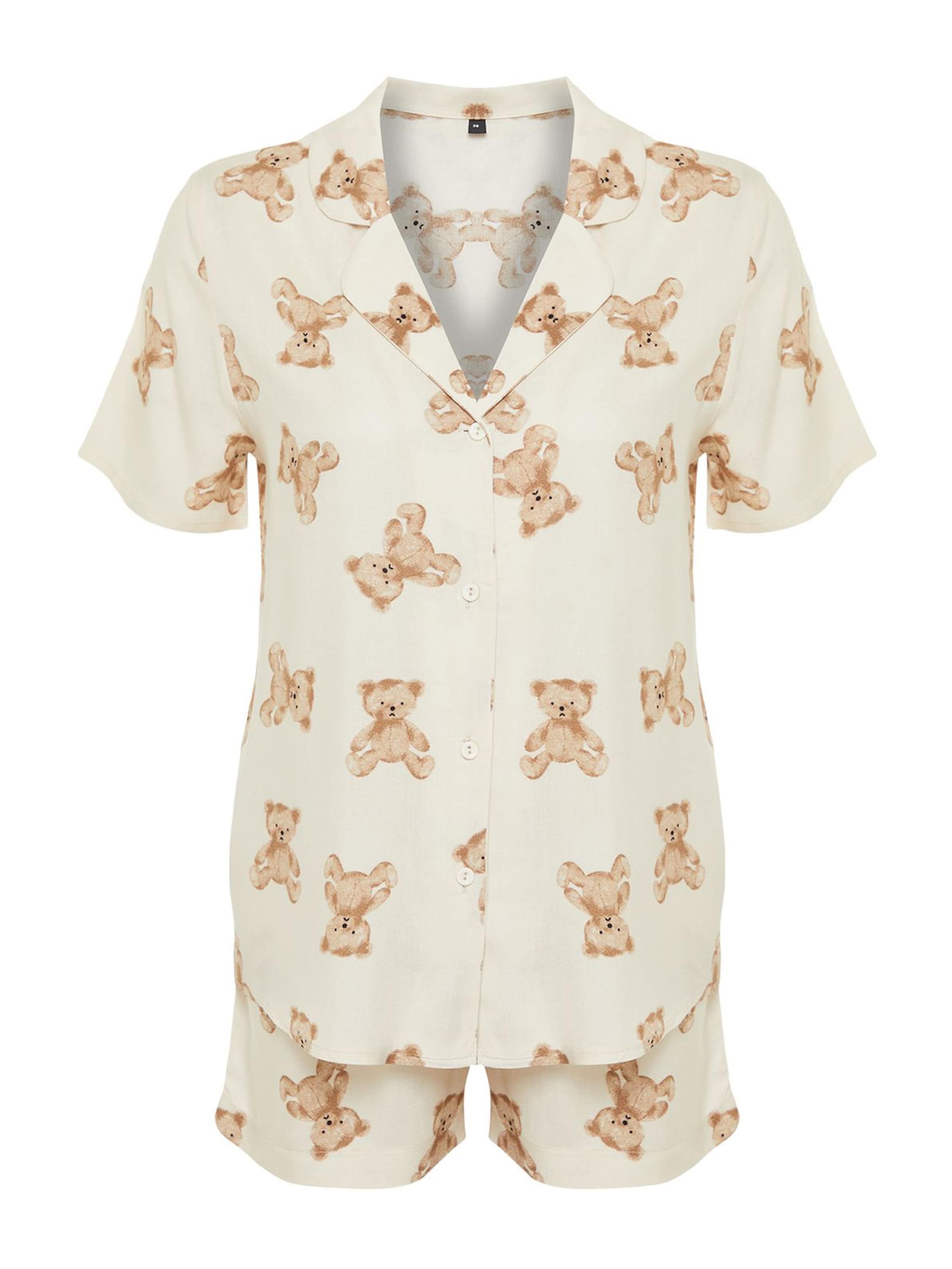 smėlio Trendyol Pižama su šortais: priekis