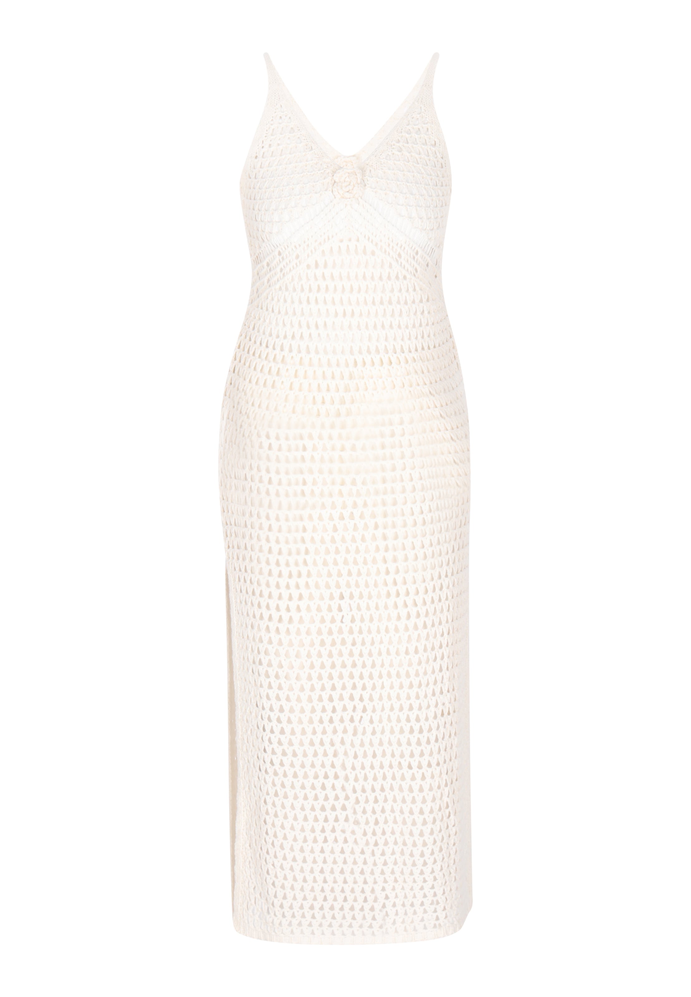 IZIA Úpletové šaty – bílá: přední strana