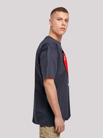 T-Shirt 'Pixel Herz' F4NT4STIC en bleu
