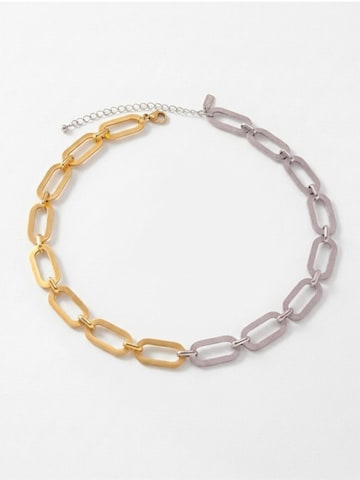 DNSK Copenhagen Kæde 'SELMA Waterproof 18K Gold Plated Duo Tone Necklace – Brushed/Sanded Stainless Steel' i guld: forside