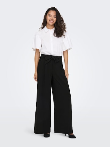 JDY Wide leg Pleat-Front Pants 'Cheetan' in Black