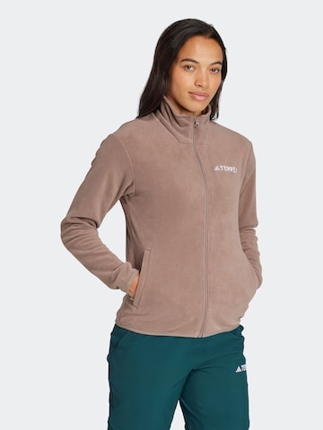 Veste en polaire fonctionnelle 'Multi Essentials' ADIDAS TERREX en marron : devant