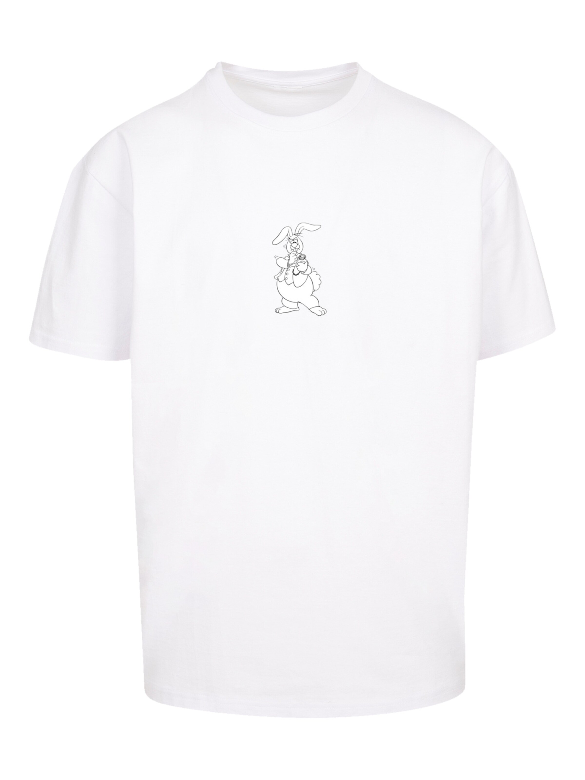 F4NT4STIC Shirt 'Alice im Wunderland Heroes of Childhood' in Wit: voorkant