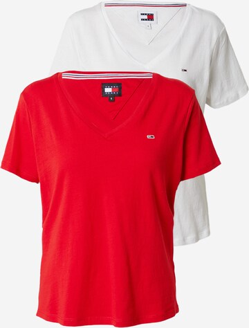 T-shirt Tommy Jeans en rouge : devant