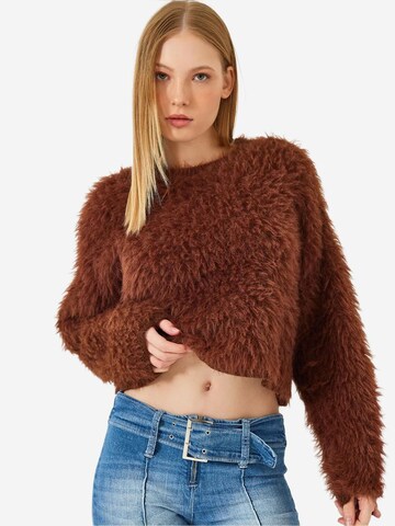 Bianco LucciPulover 'Pullover' - smeđa boja: prednji dio