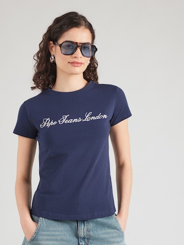 Tricou de la Pepe Jeans pe albastru: față