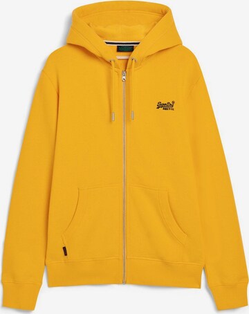 Superdry Zip-Up Hoodie 'Essetial' in Yellow: front