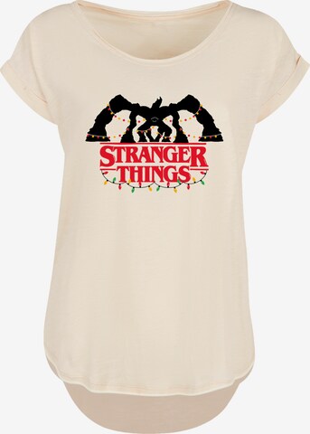 F4NT4STIC T-Shirt 'Stranger Things Netflix TV Series' in Beige: predná strana