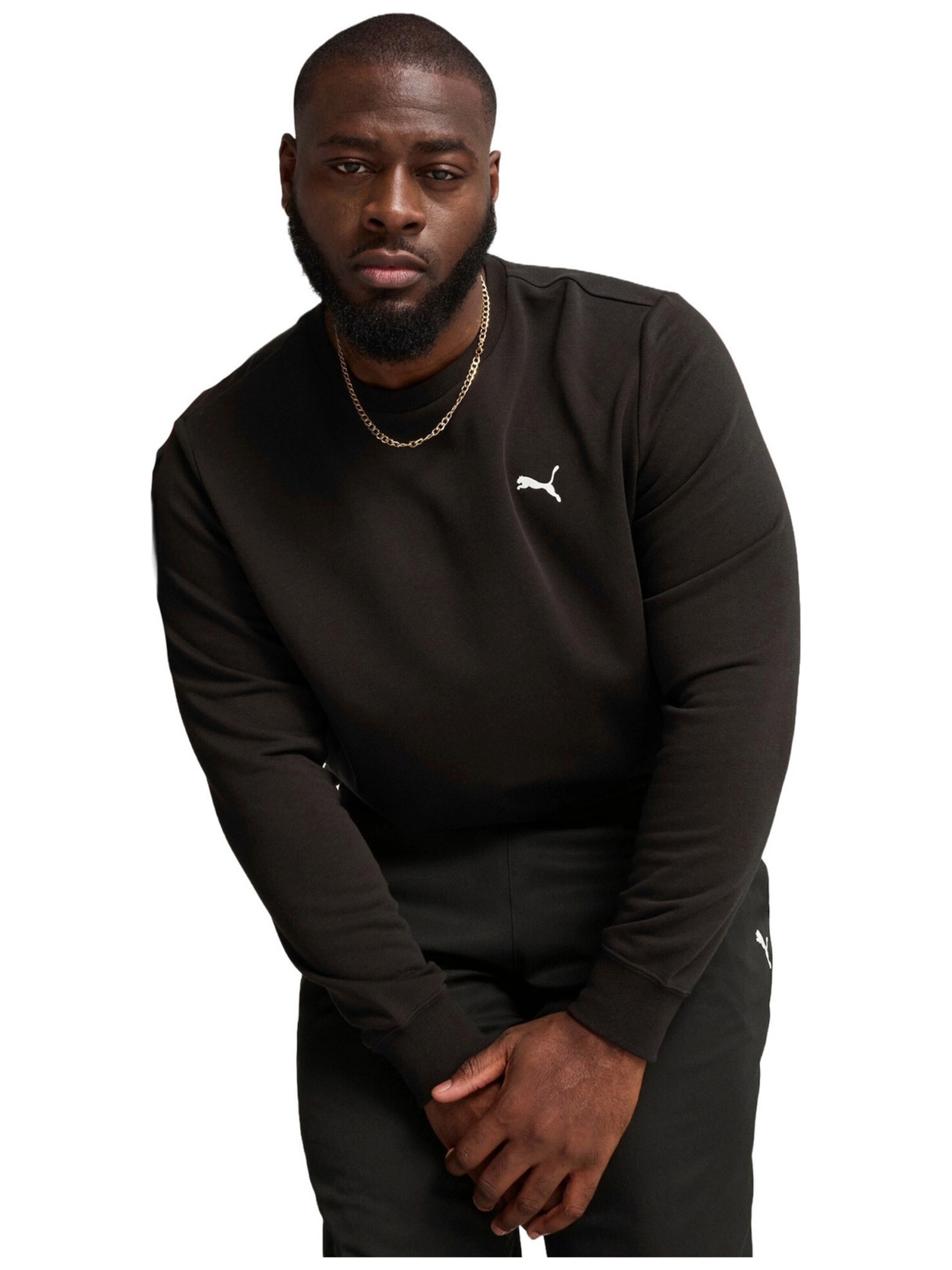PUMA Shirt 'Puma Ess Crew Tr'‌‌‌‌‌‌‌‌ in Schwarz: Vorderseite