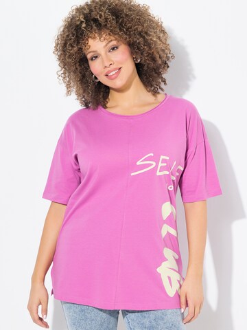 T-shirt Ulla Popken en rose : devant