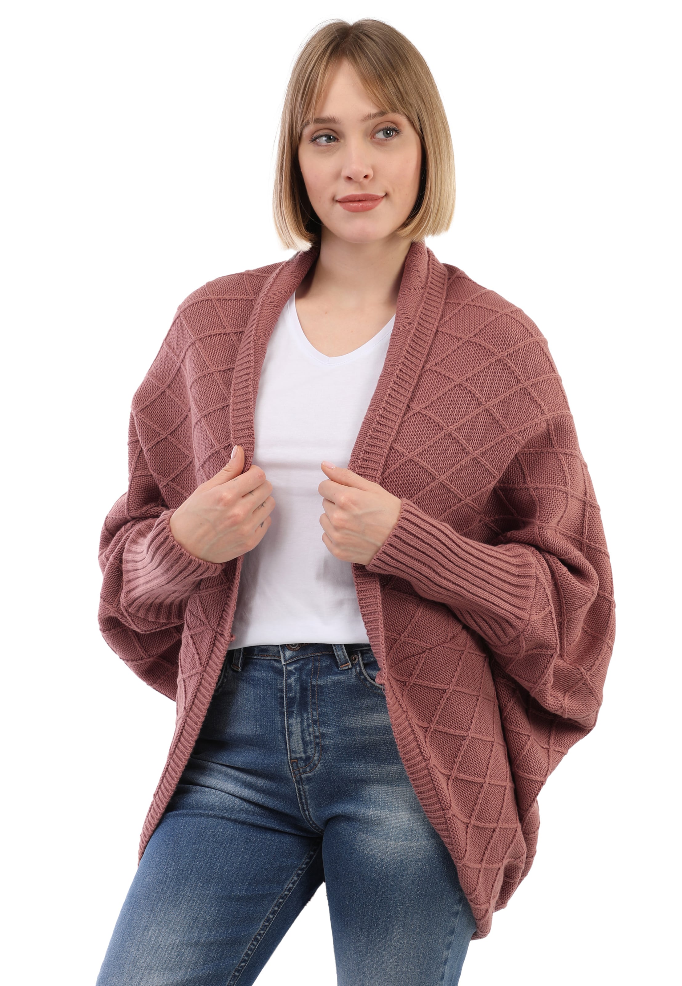 Jimmy Sanders Strickjacke in Braun: Vorderseite