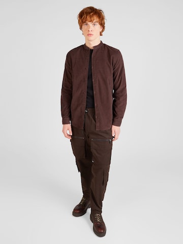 NOWADAYS Regular fit Button Up Shirt in Brown