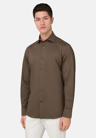 Coupe regular Chemise Boggi Milano en marron