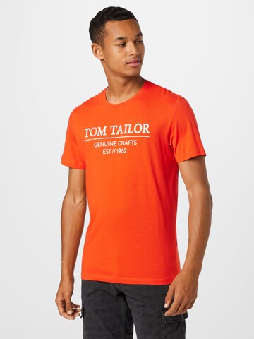 TOM TAILORRegular Fit Majica - crvena boja: prednji dio