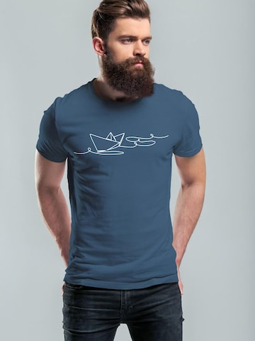 Neverless Shirt 'Paperschiff' in Blue: front