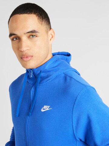 Nike Sportswear Regular fit Tréning dzseki 'CLUB FLEECE' - kék