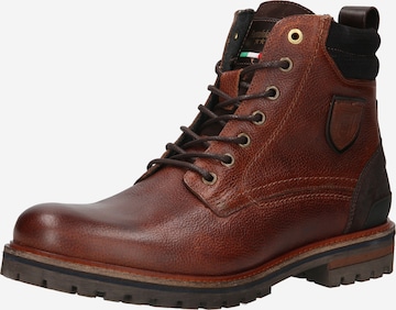 PANTOFOLA D'ORO Lace-up boots 'Ponzano' in Brown: front