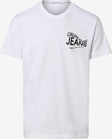 Calvin Klein Jeans - Camisa 'Future Motion' em branco: frente