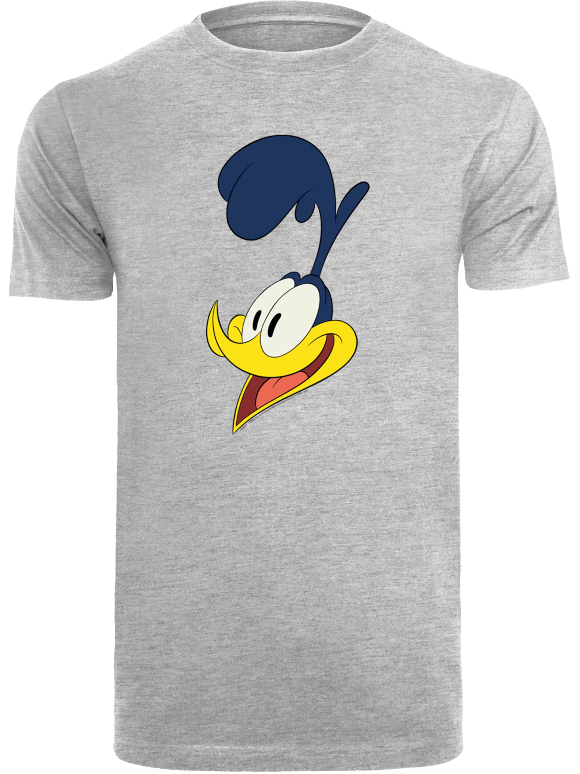T-Shirt 'Looney Tunes Road Runner Face' F4NT4STIC en gris : devant