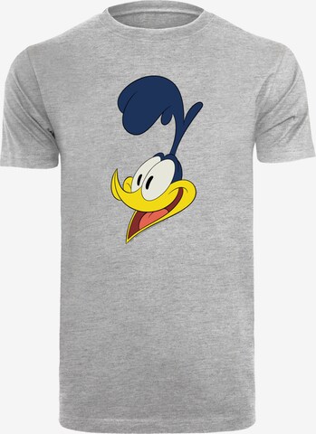 F4NT4STIC Shirt 'Looney Tunes Road Runner Face' in Grey: front