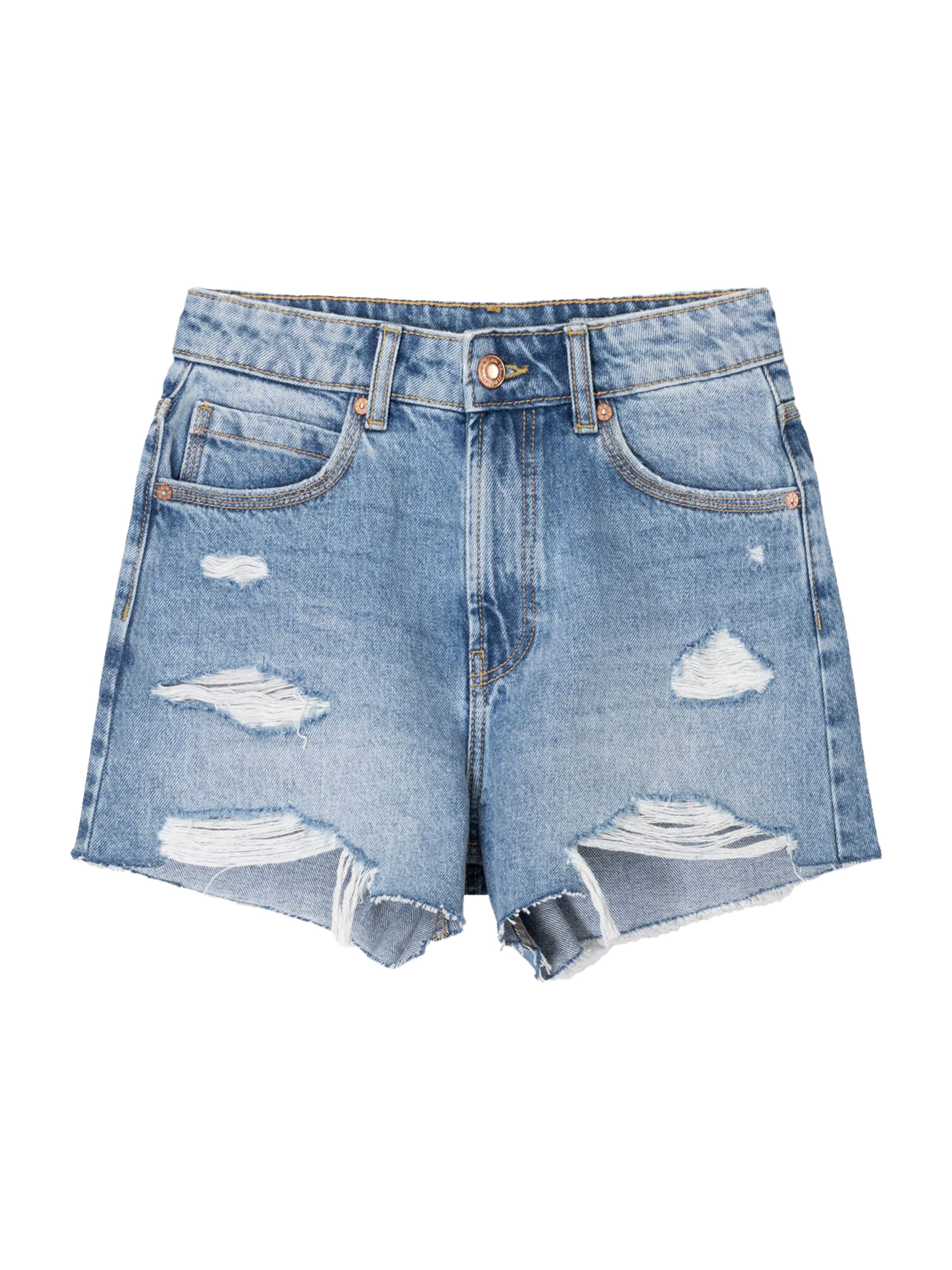 Regular Jeans de la Bershka pe albastru: față