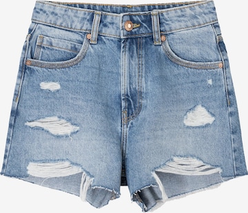 Regular Jeans de la Bershka pe albastru: față