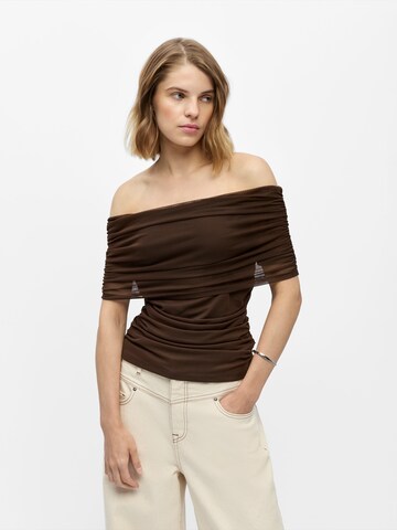 OBJECT Shirt 'OBJDINA' in Brown: front